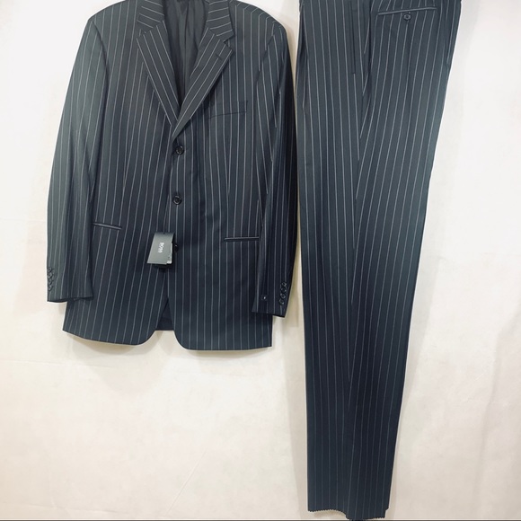 Hugo Boss Super 120 Black Pin Stripe Suit